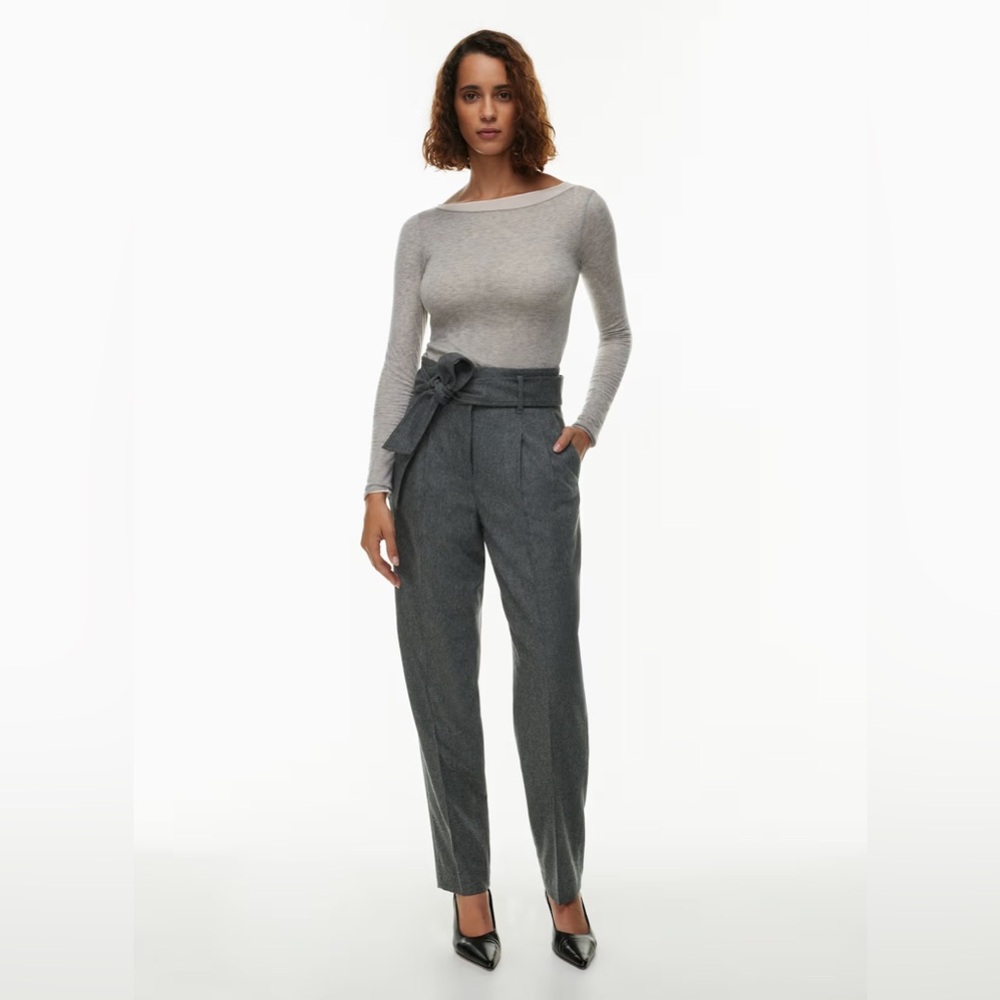 Aritzia Wilfred Gia Elegant Black Formal Evening Office High-Waisted Pants Sz 6